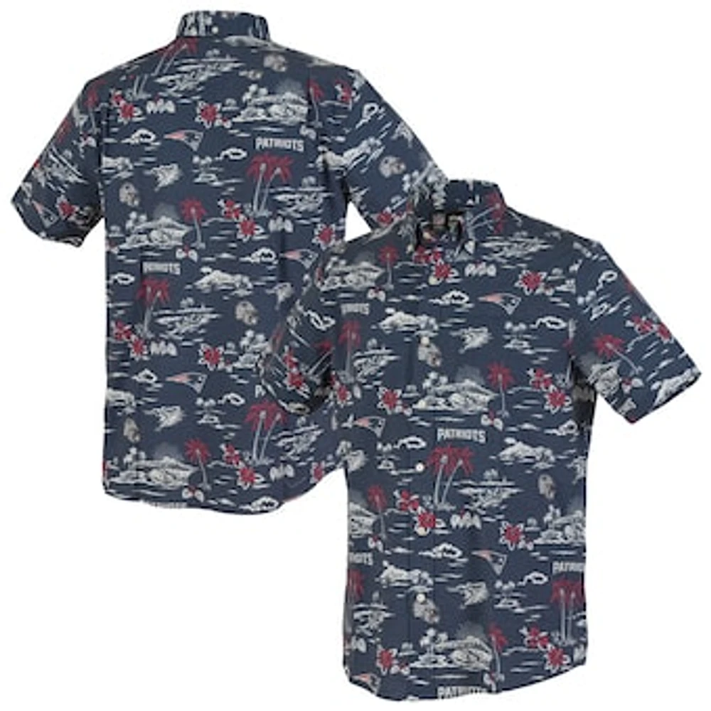 Men's Reyn Spooner Navy New England Patriots Kekai Performance Button-Down Shirt
