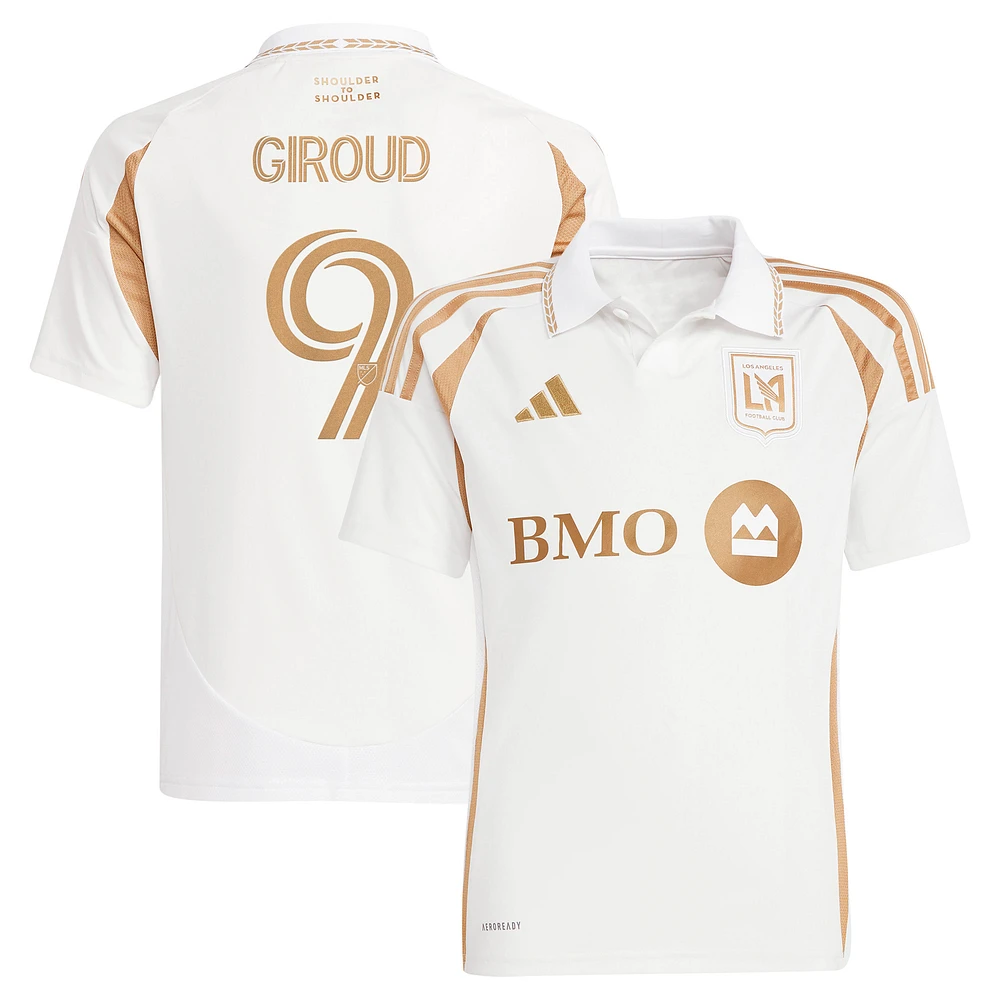 Youth adidas Olivier Giroud White LAFC 2025 Secondary Replica Player Jersey