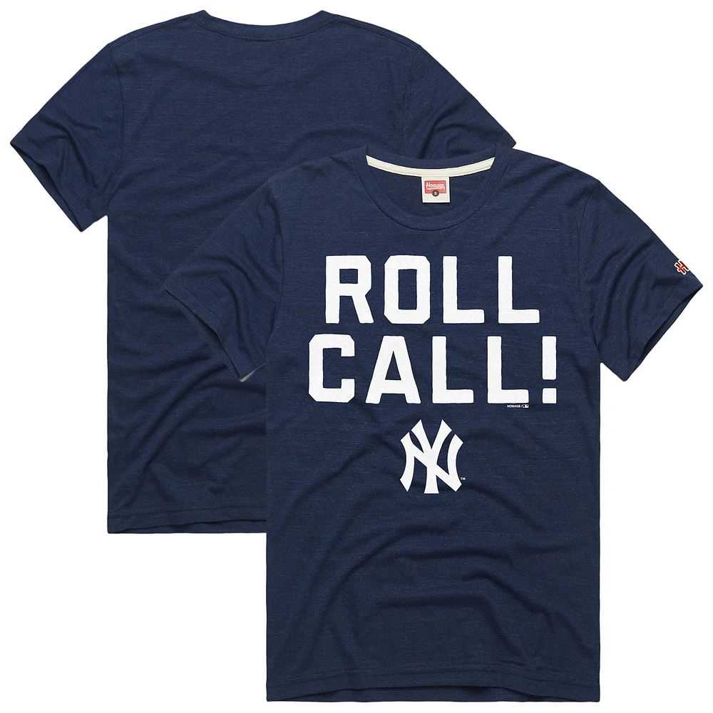 Men's Homage Navy New York Yankees Hyper Local Tri-Blend T-Shirt