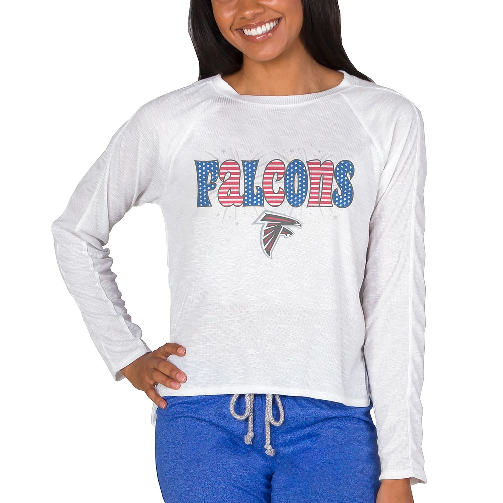 Women's Concepts Sport White Atlanta Falcons Gable Knit Raglan Long Sleeve Top