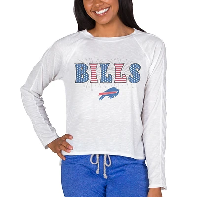 Women's Concepts Sport White Buffalo Bills Gable Knit Raglan Long Sleeve Top
