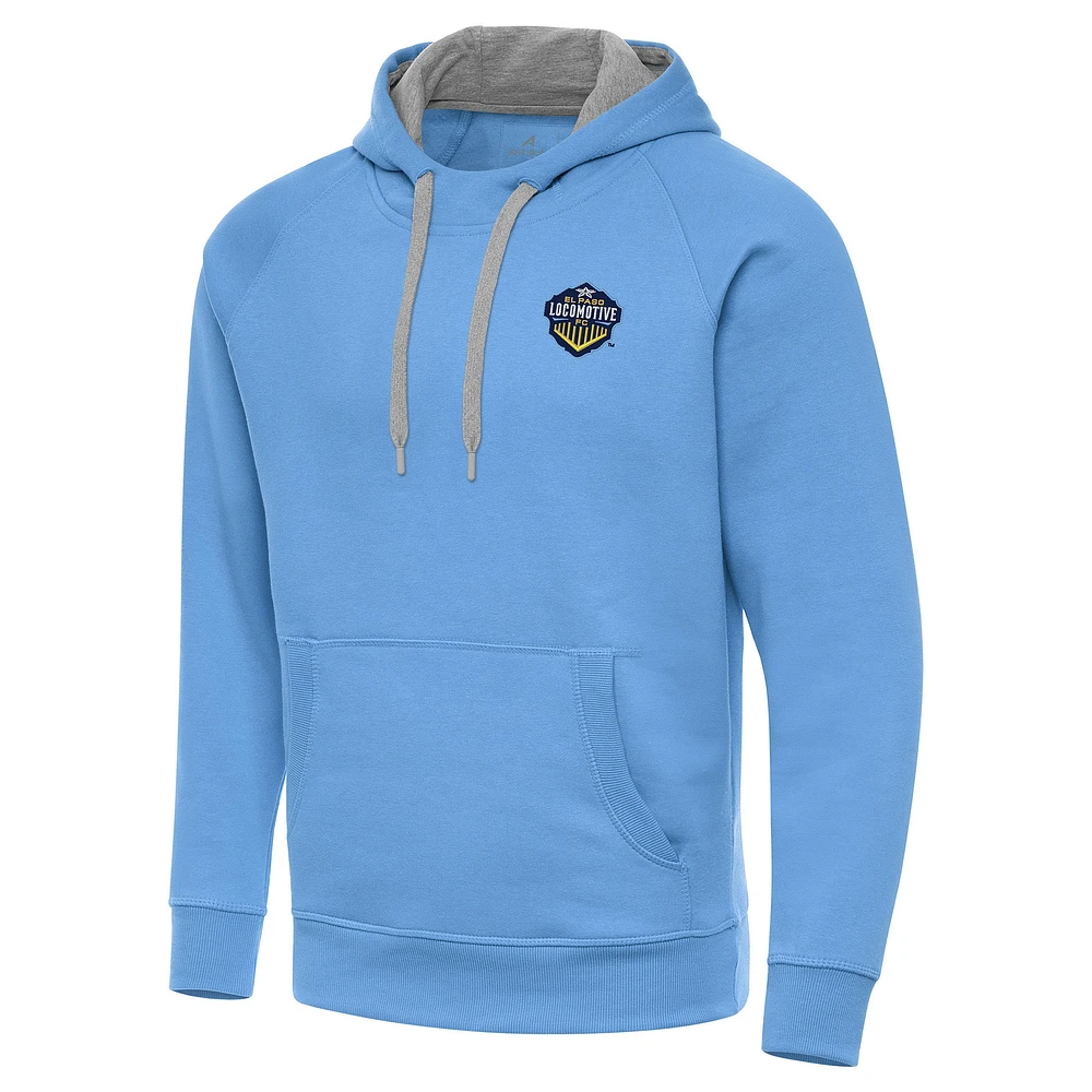 Men's Antigua Powder Blue El Paso Locomotive FC Victory Raglan Pullover Hoodie
