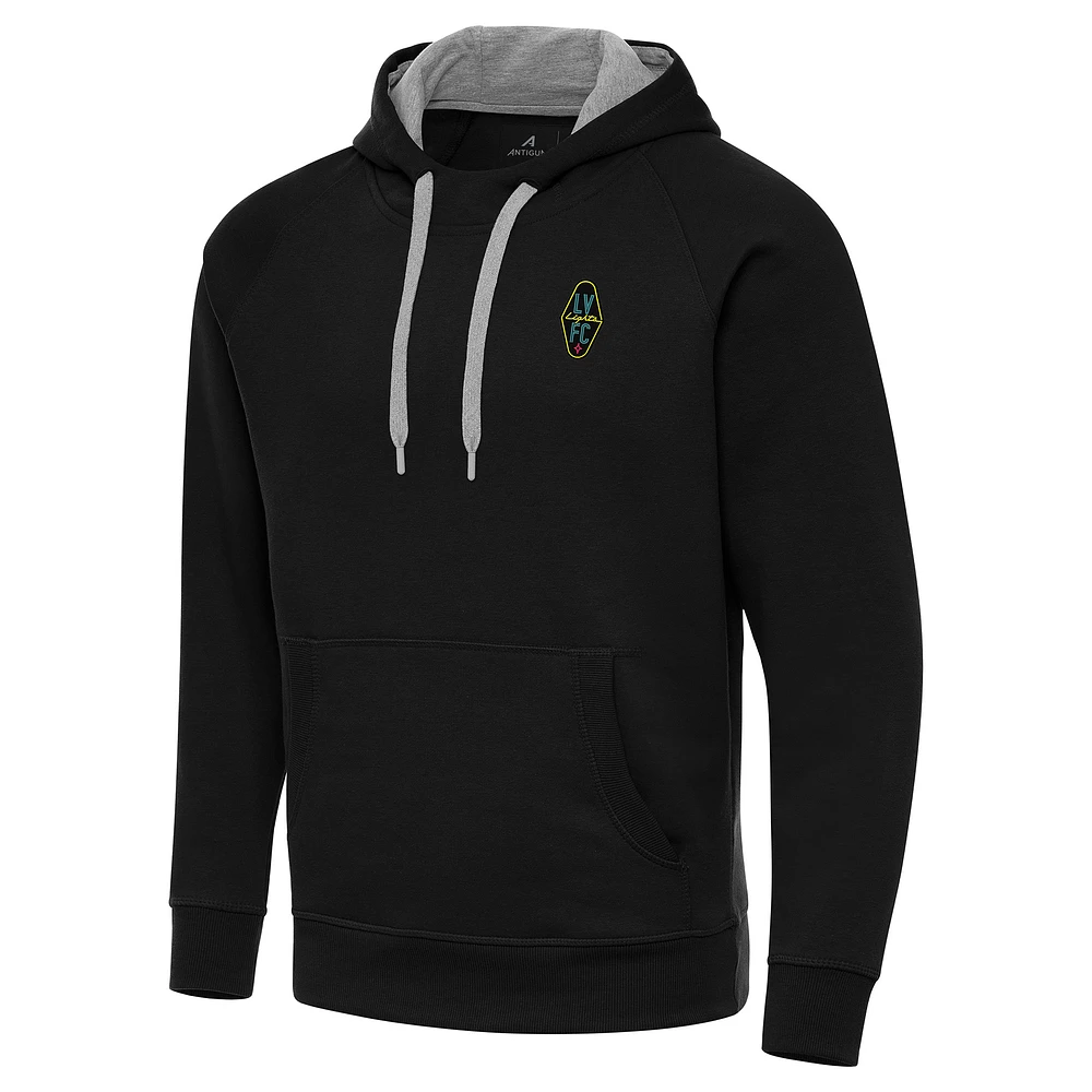 Men's Antigua Black Las Vegas Lights FC Victory Raglan Pullover Hoodie