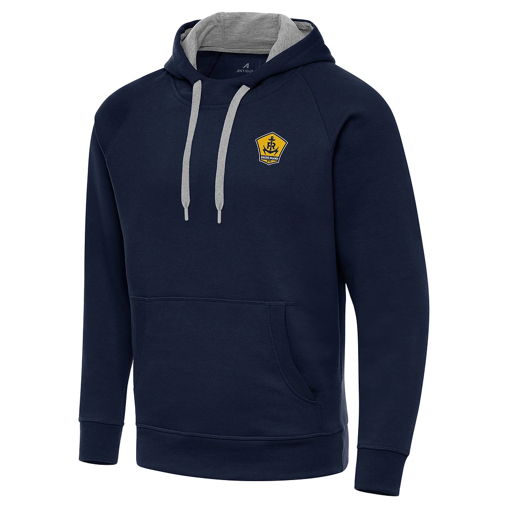 Men's Antigua Navy Rhode Island FC Victory Raglan Pullover Hoodie