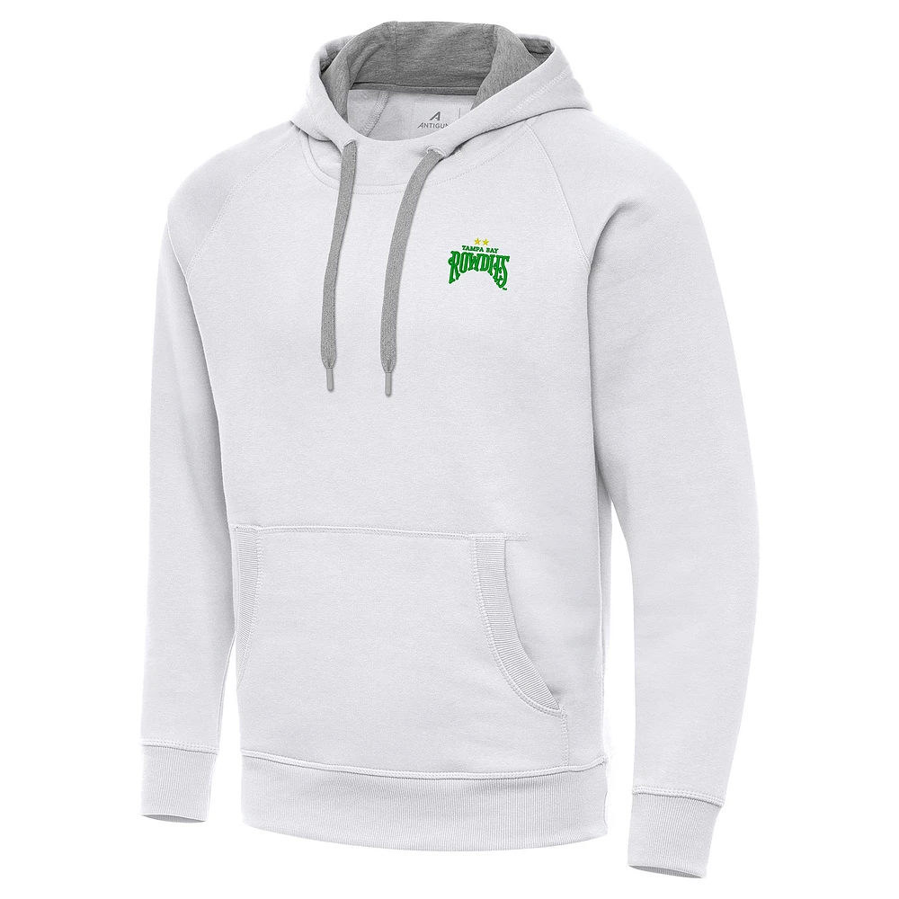 Men's Antigua White Tampa Bay Rowdies Victory Raglan Pullover Hoodie