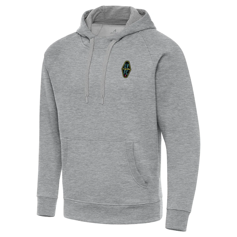 Men's Antigua Heather Gray Las Vegas Lights FC Victory Raglan Pullover Hoodie