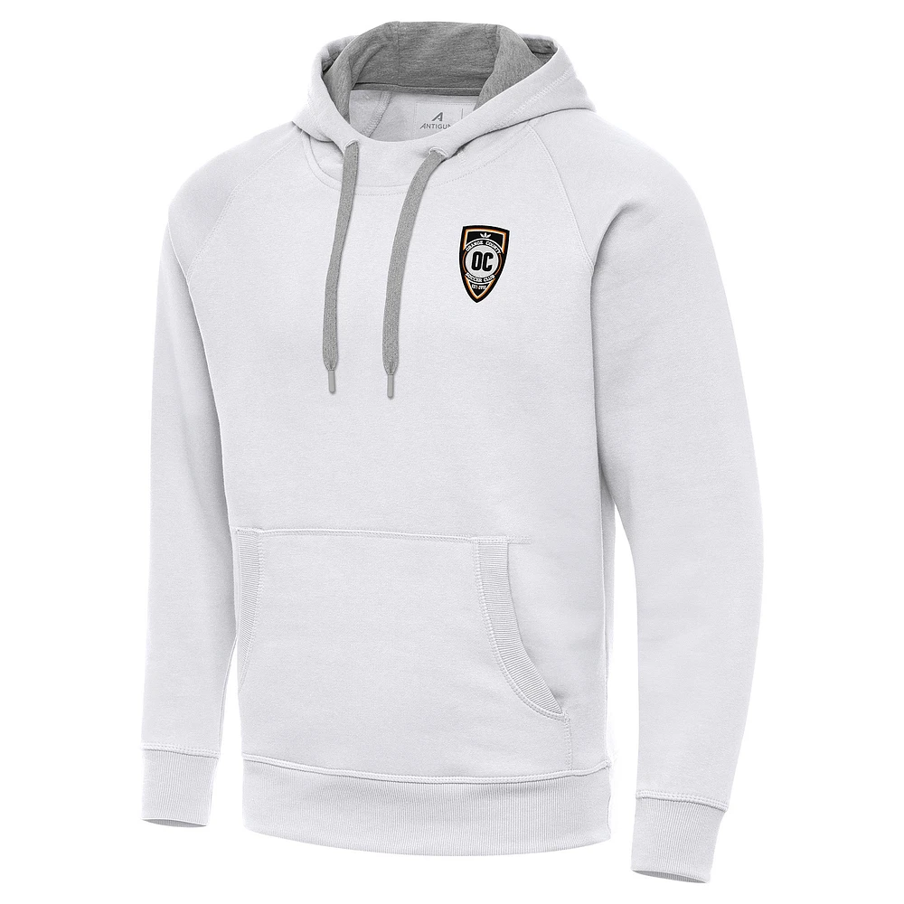 Men's Antigua Orange County SC Victory Raglan Pullover Hoodie