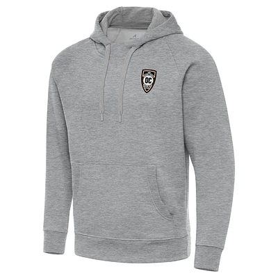 Men's Antigua  Heather Gray Orange County SC Victory Raglan Pullover Hoodie