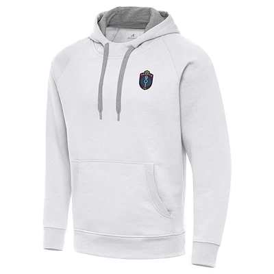 Men's Antigua White Memphis 901 FC Victory Raglan Pullover Hoodie