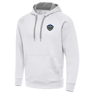 Men's Antigua White El Paso Locomotive FC Victory Raglan Pullover Hoodie