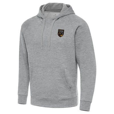 Men's Antigua Heather Gray Birmingham Legion FC Victory Raglan Pullover Hoodie