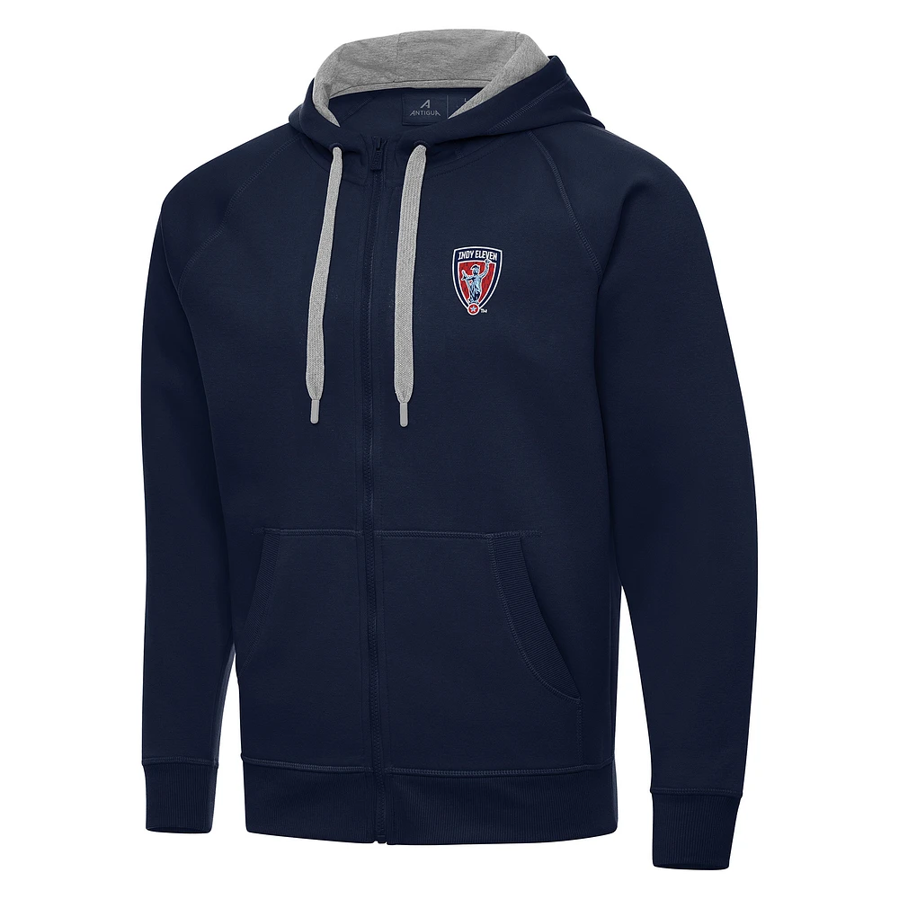 Men's Antigua Navy Indy Eleven Victory Raglan Full-Zip Fleece Hoodie