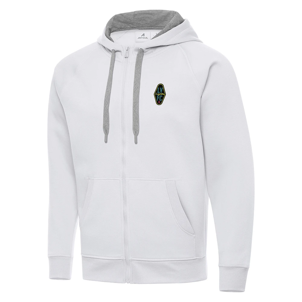 Men's Antigua Las Vegas Lights FC Victory Raglan Full-Zip Fleece Hoodie