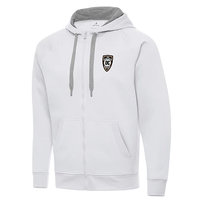 Men's Antigua Orange County SC Victory Raglan Full-Zip Fleece Hoodie