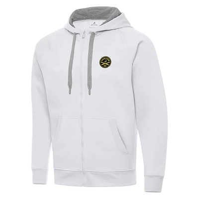 Men's Antigua Charleston Battery Victory Raglan Full-Zip Fleece Hoodie