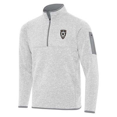 Men's Antigua  Heather Gray Orange County SC Fortune Quarter-Zip Pullover