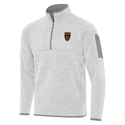 Men's Antigua  Heather Gray Phoenix Rising FC Fortune Quarter-Zip Pullover