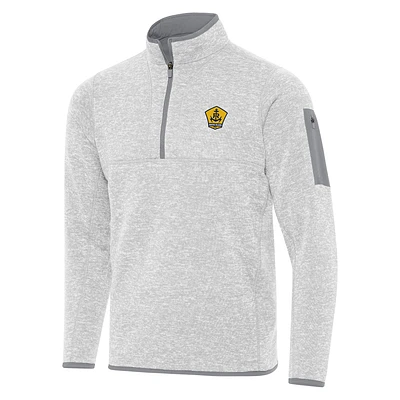 Men's Antigua  Heather Gray Rhode Island FC Fortune Quarter-Zip Pullover