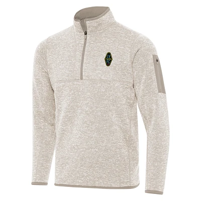 Men's Antigua Oatmeal Las Vegas Lights FC Fortune Quarter-Zip Pullover