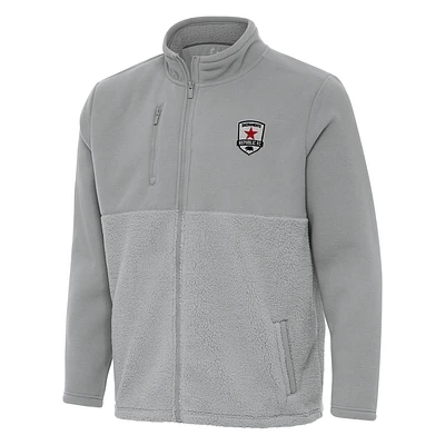 Men's Antigua  Heather Gray Sacramento Republic FC Fortune Quarter-Zip Pullover