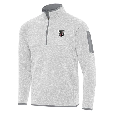 Men's Antigua  Heather Gray San Antonio FC Fortune Quarter-Zip Pullover