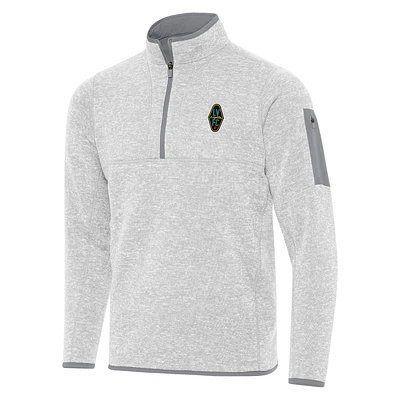 Men's Antigua Heather Gray Las Vegas Lights FC Fortune Quarter-Zip Pullover