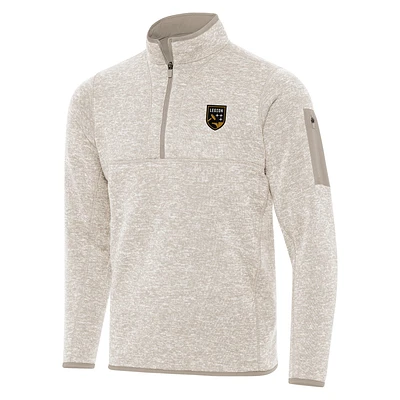 Men's Antigua Oatmeal Birmingham Legion FC Fortune Quarter-Zip Pullover