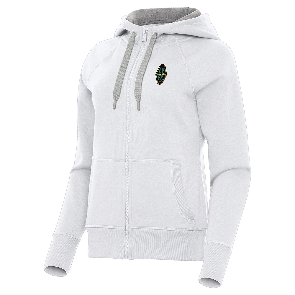 Women's Antigua Las Vegas Lights FC Victory Raglan Fleece Full-Zip Hoodie
