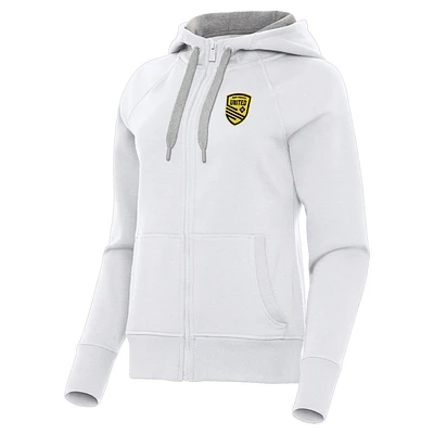 Women's Antigua New Mexico United Victory Raglan Fleece Full-Zip Hoodie