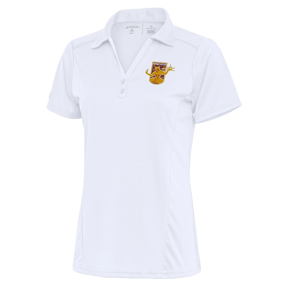 Women's Antigua White Detroit City FC Tribute Polo