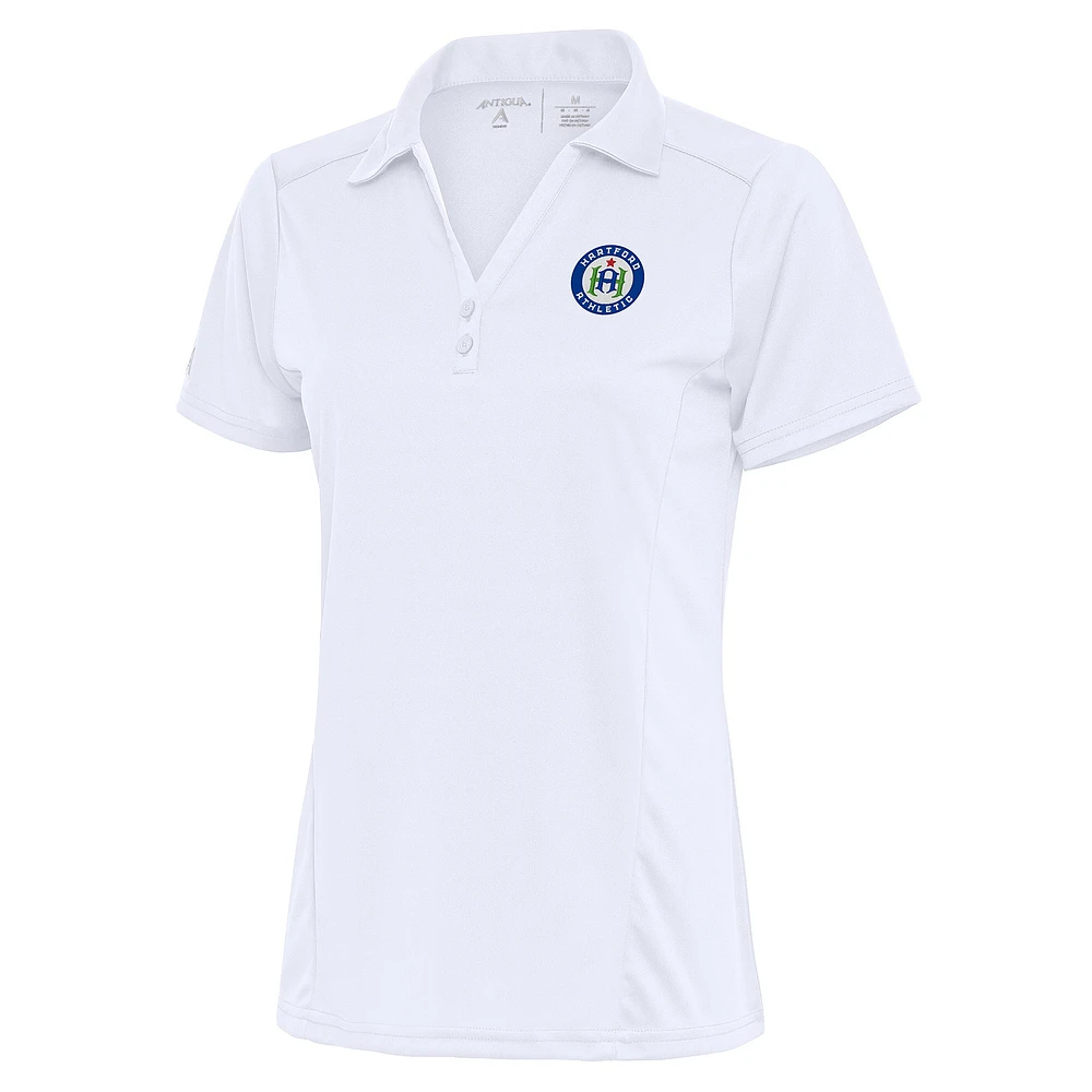 Women's Antigua White Hartford Athletic Tribute Polo
