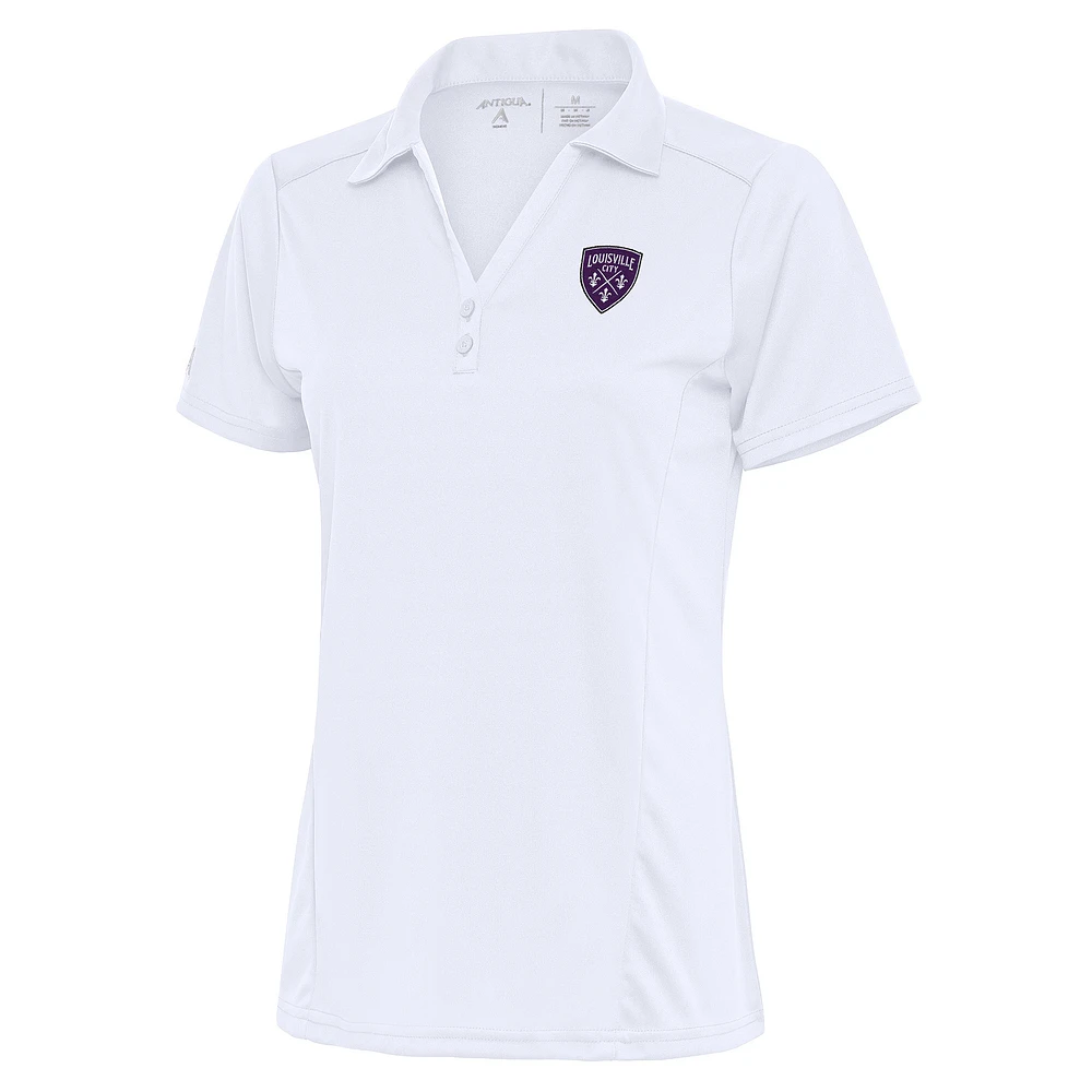 Women's Antigua White Louisville City FC Tribute Polo
