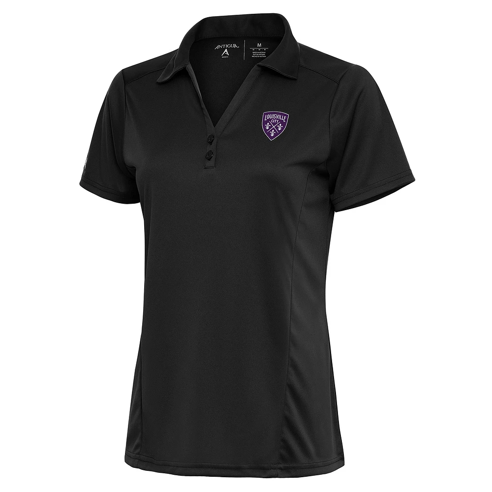 Women's Antigua Black Louisville City FC Tribute Polo