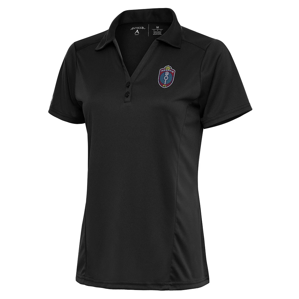 Women's Antigua Black Memphis 901 FC Tribute Polo