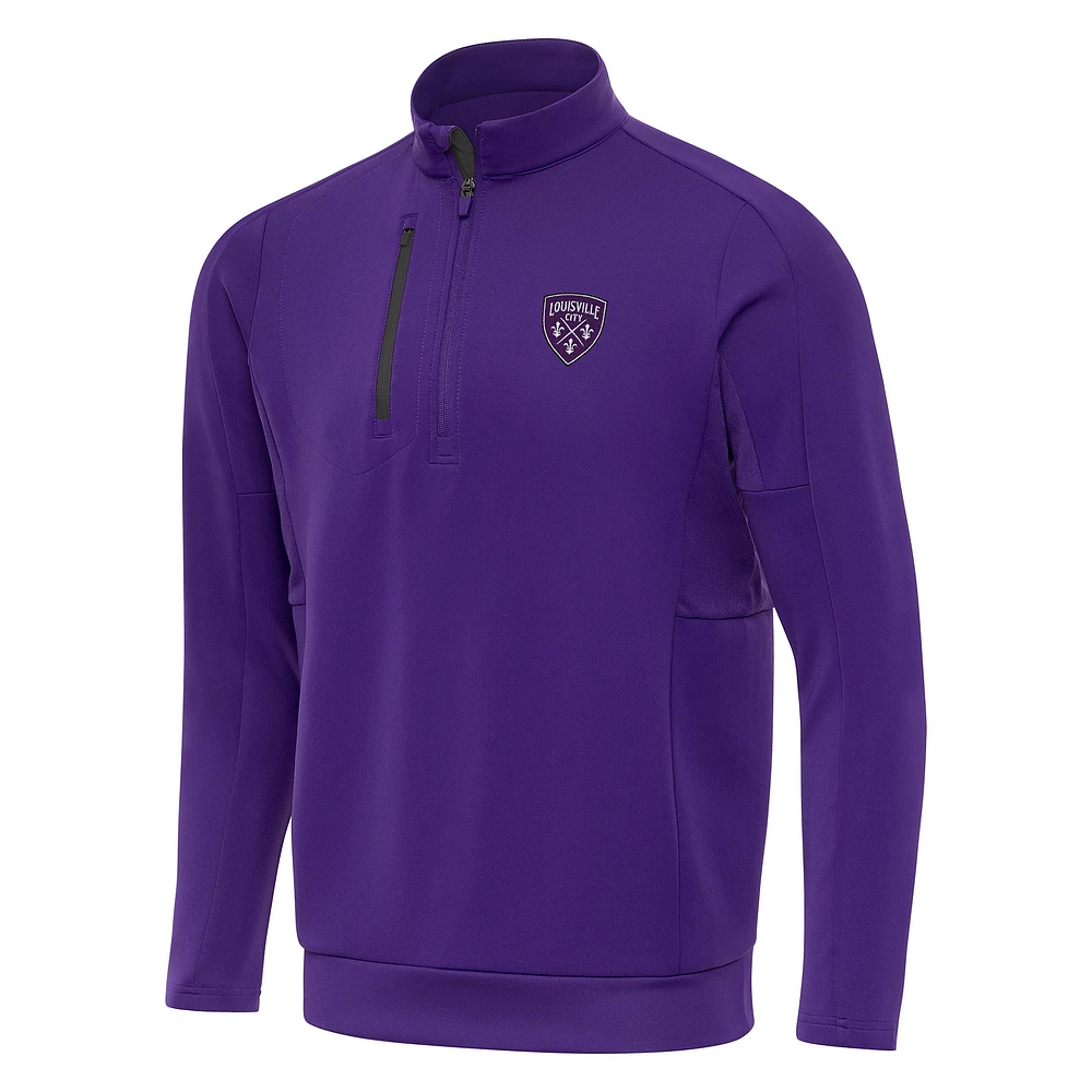 Men's Antigua Purple Louisville City FC Generation Quarter-Zip Pullover