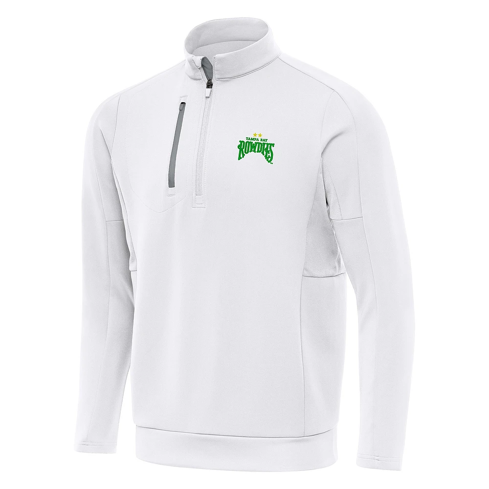 Men's Antigua White Tampa Bay Rowdies Generation Quarter-Zip Pullover