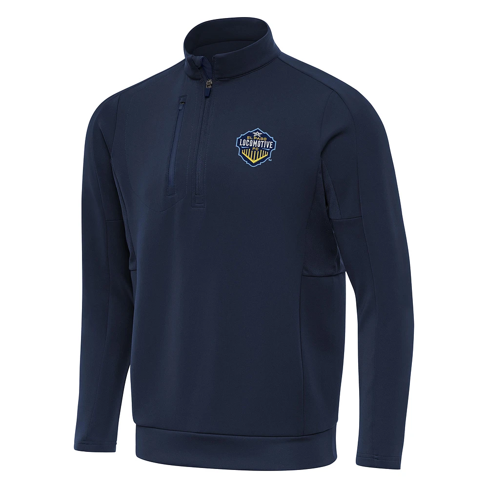 Men's Antigua Navy El Paso Locomotive FC Generation Quarter-Zip Pullover