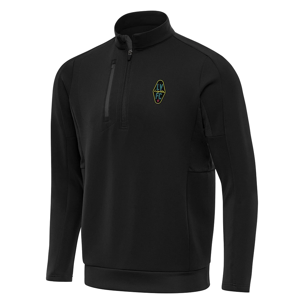 Men's Antigua Black Las Vegas Lights FC Generation Quarter-Zip Pullover