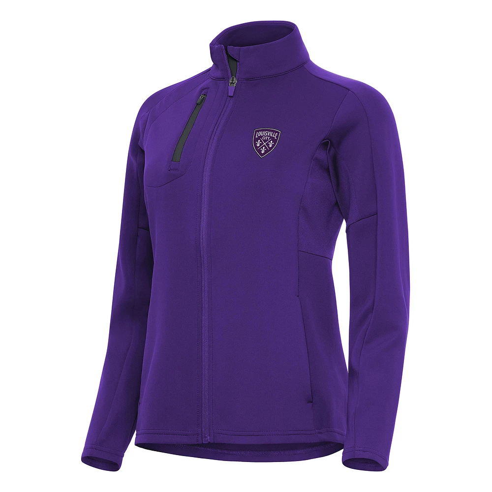 Women's Antigua Purple Louisville City FC Generation Full-Zip Jacket
