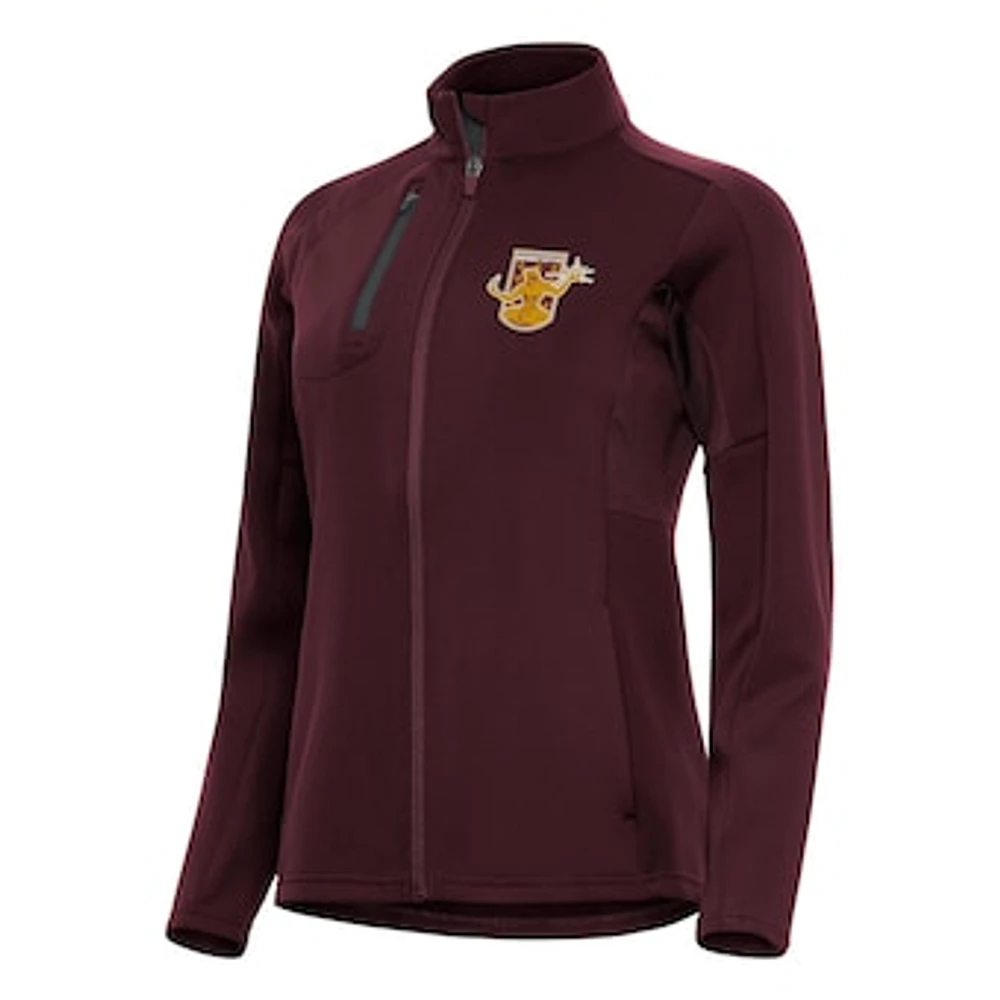 Women's Antigua Maroon Detroit City FC Generation Full-Zip Jacket