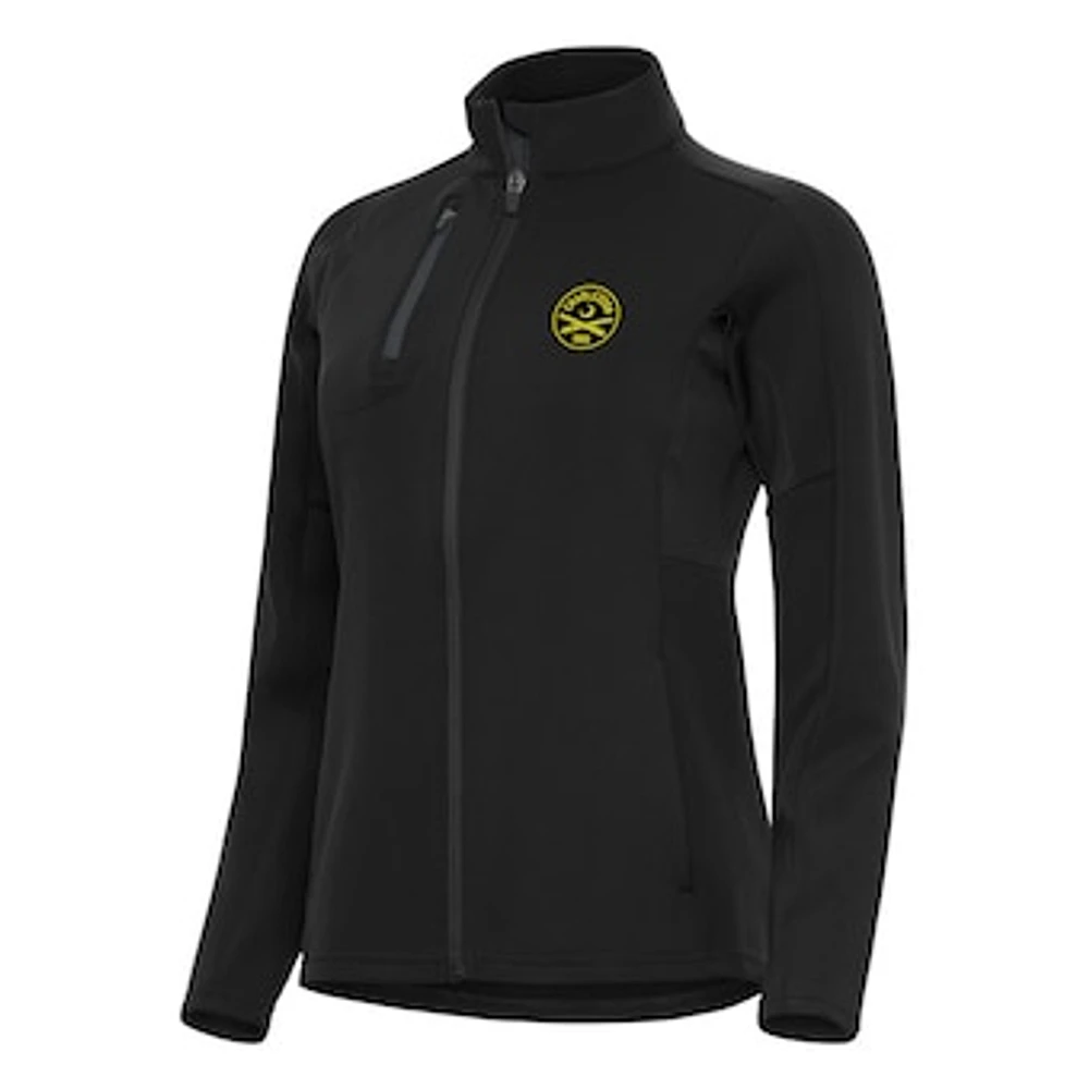 Women's Antigua Black Charleston Battery Generation Full-Zip Jacket