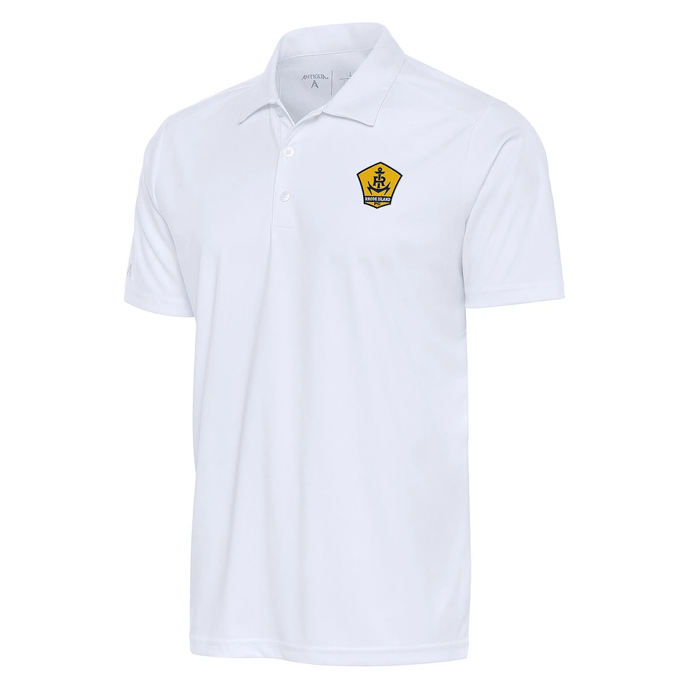 Men's Antigua White Rhode Island FC Big & Tall Tribute Polo