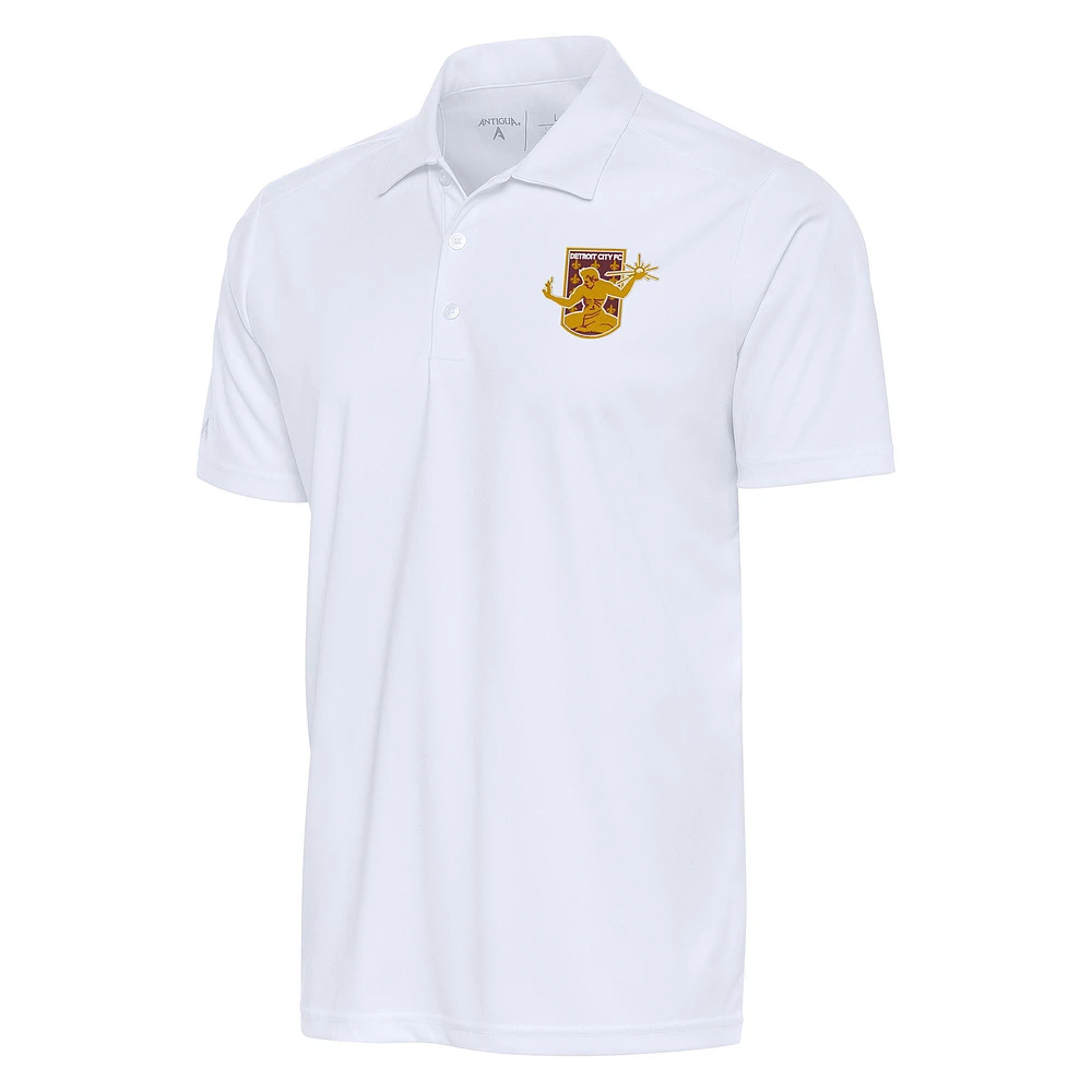 Men's Antigua White Detroit City FC Big & Tall Tribute Polo