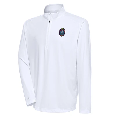 Men's Antigua White Memphis 901 FC Tribute Quarter-Zip Top