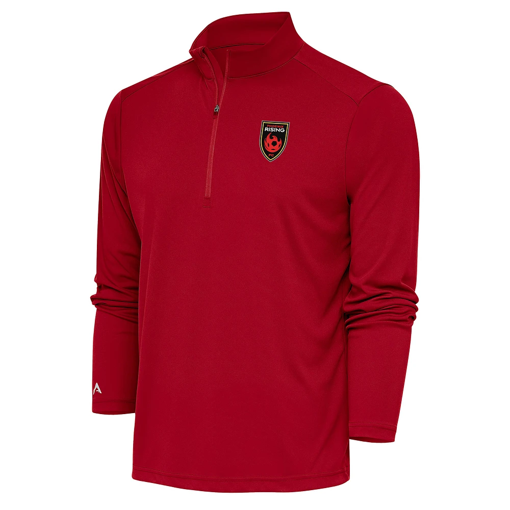 Men's Antigua Red Phoenix Rising FC Tribute Quarter-Zip Top