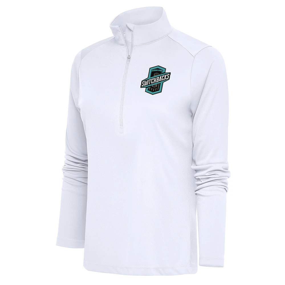 Women's Antigua Colorado Springs Switchbacks FC Tribute Half-Zip Pullover