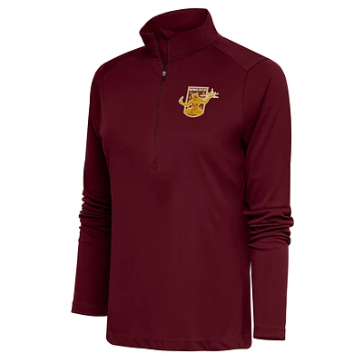 Women's Antigua Maroon Detroit City FC Tribute Half-Zip Pullover