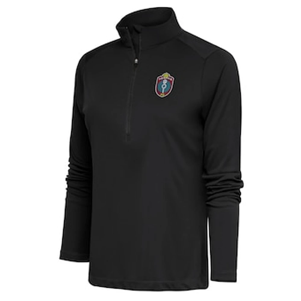 Women's Antigua Black Memphis 901 FC Tribute Half-Zip Pullover