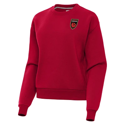 Women's Antigua Red Phoenix Rising FC Victory Fleece Pullover Sweatshirt