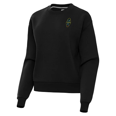 Women's Antigua Black Las Vegas Lights FC Victory Fleece Pullover Sweatshirt